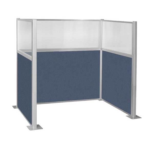 Pre-Configured Hush Panel Cubicle (U Shape) 6' x 4' W/ Window Ocean Fabric